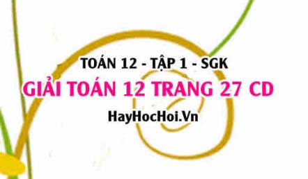 Giải Toán 12 trang 27 tập 1 Cánh Diều